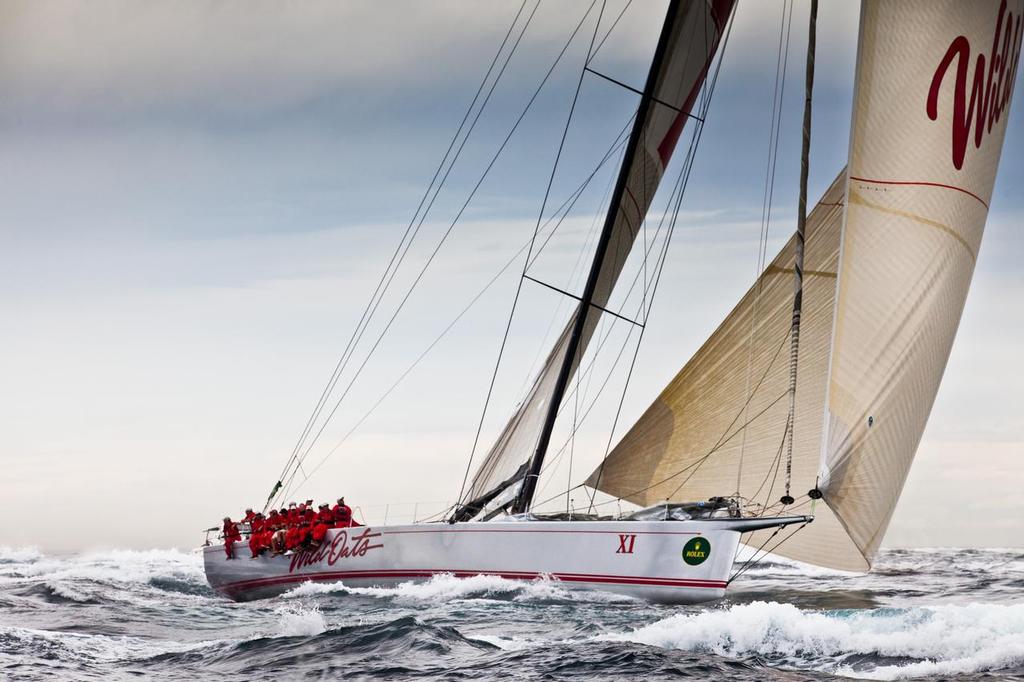 Heading for Hobart: Rolex Sydney Hobart Race record holder, Wild Oats XI, powers her way south in the Rolex Sydney Hobart race. (Credit: Rolex/Daniel Forster) - Wild Oats XI ©  Rolex/Daniel Forster http://www.regattanews.com